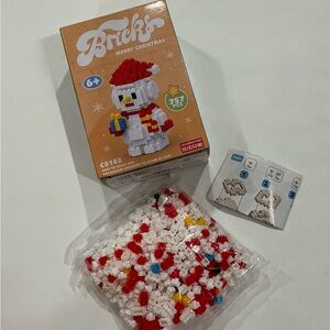 Bricks Merry Christmas Snowman Mini Building Set Stocking Stuffer Toy Gift Santa